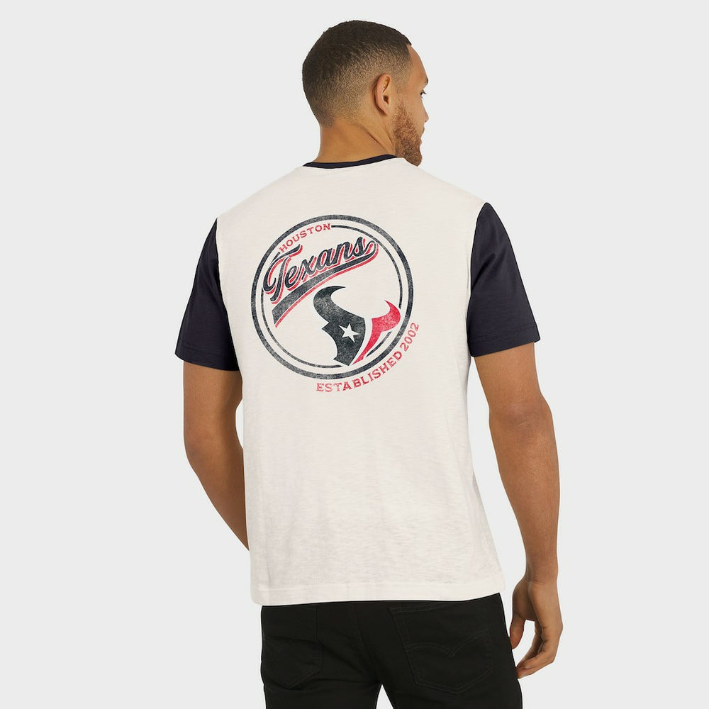 Darius Rucker Collection Henley Colorblock Slub Pocket T-Shirt - Houston Texans