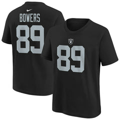 Brock Bowers  Youth Player Name & Number T-Shirt - Las Vegas Raiders