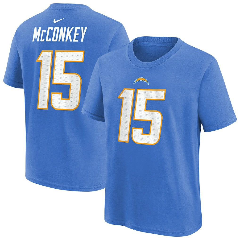 Ladd McConkey  Youth Player Name & Number T-Shirt - Los Angeles Chargers