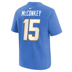 Ladd McConkey  Youth Player Name & Number T-Shirt - Los Angeles Chargers