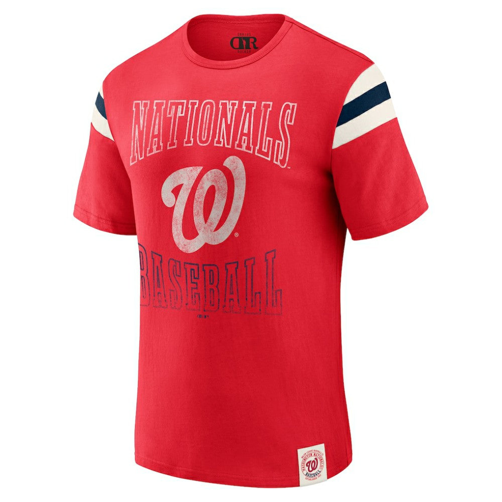 MLB Washington Nationals Darius Rucker Collection by Fanatics Distressed Sleeve Stripe T-Shirt