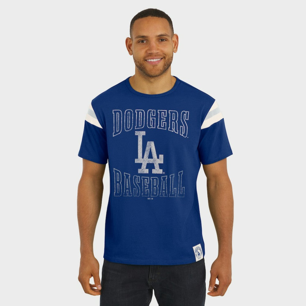 MLB Los Angeles Dodgers Darius Rucker Collection by Fanatics Distressed Sleeve Stripe T-Shirt
