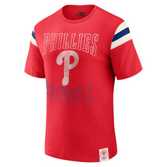 MLB Philadelphia Phillies Darius Rucker Collection by Fanatics Distressed Sleeve Stripe T-Shirt