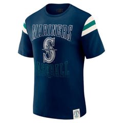 MLB Seattle Mariners Darius Rucker Collection by Fanatics Distressed Sleeve Stripe T-Shirt