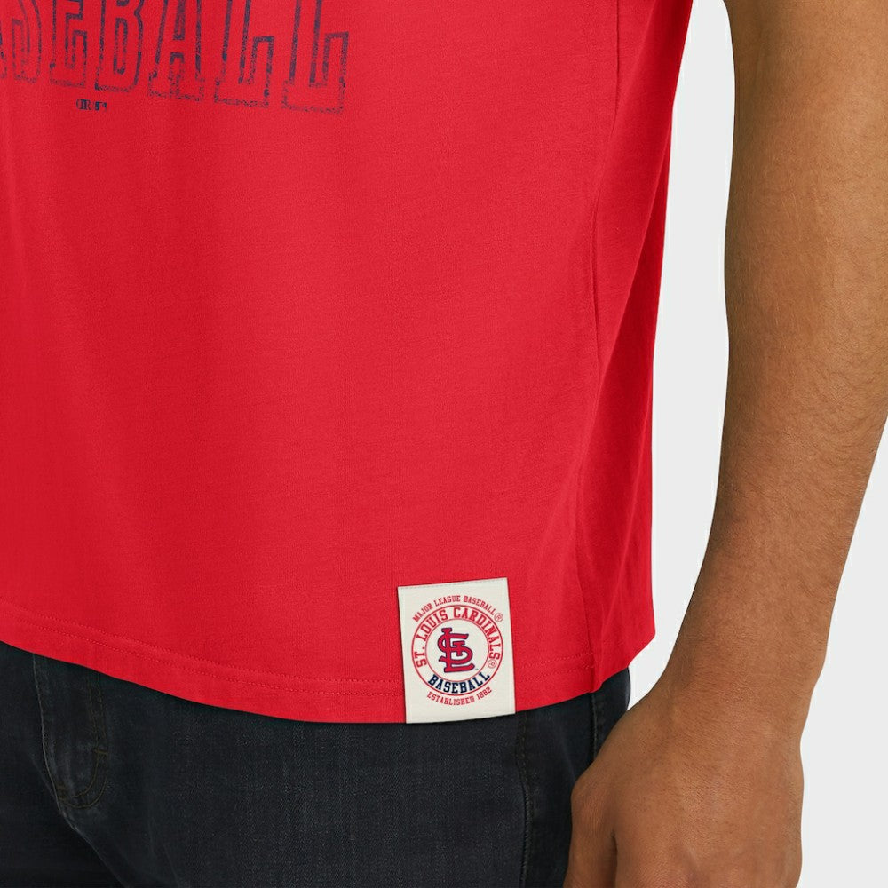 MLB St. Louis Cardinals Darius Rucker Collection by Fanatics Distressed Sleeve Stripe T-Shirt