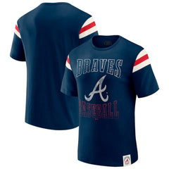 MLB Atlanta Braves Darius Rucker Collection by Fanatics Distressed Sleeve Stripe T-Shirt