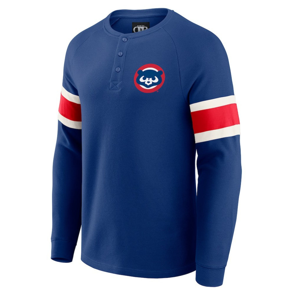 MLB Chicago Cubs Darius Rucker Collection by Fanatics Waffle-Knit Raglan Long Sleeve Henley T-Shirt