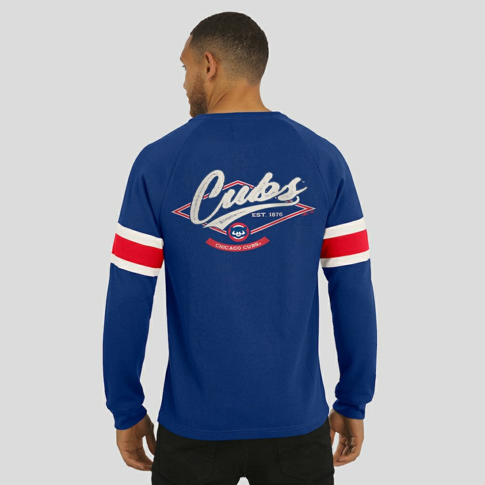 MLB Chicago Cubs Darius Rucker Collection by Fanatics Waffle-Knit Raglan Long Sleeve Henley T-Shirt