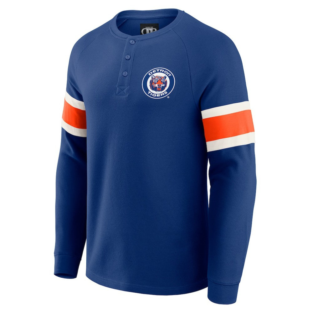 MLB Detroit Tigers Darius Rucker Collection by Fanatics Waffle-Knit Raglan Long Sleeve Henley T-Shirt
