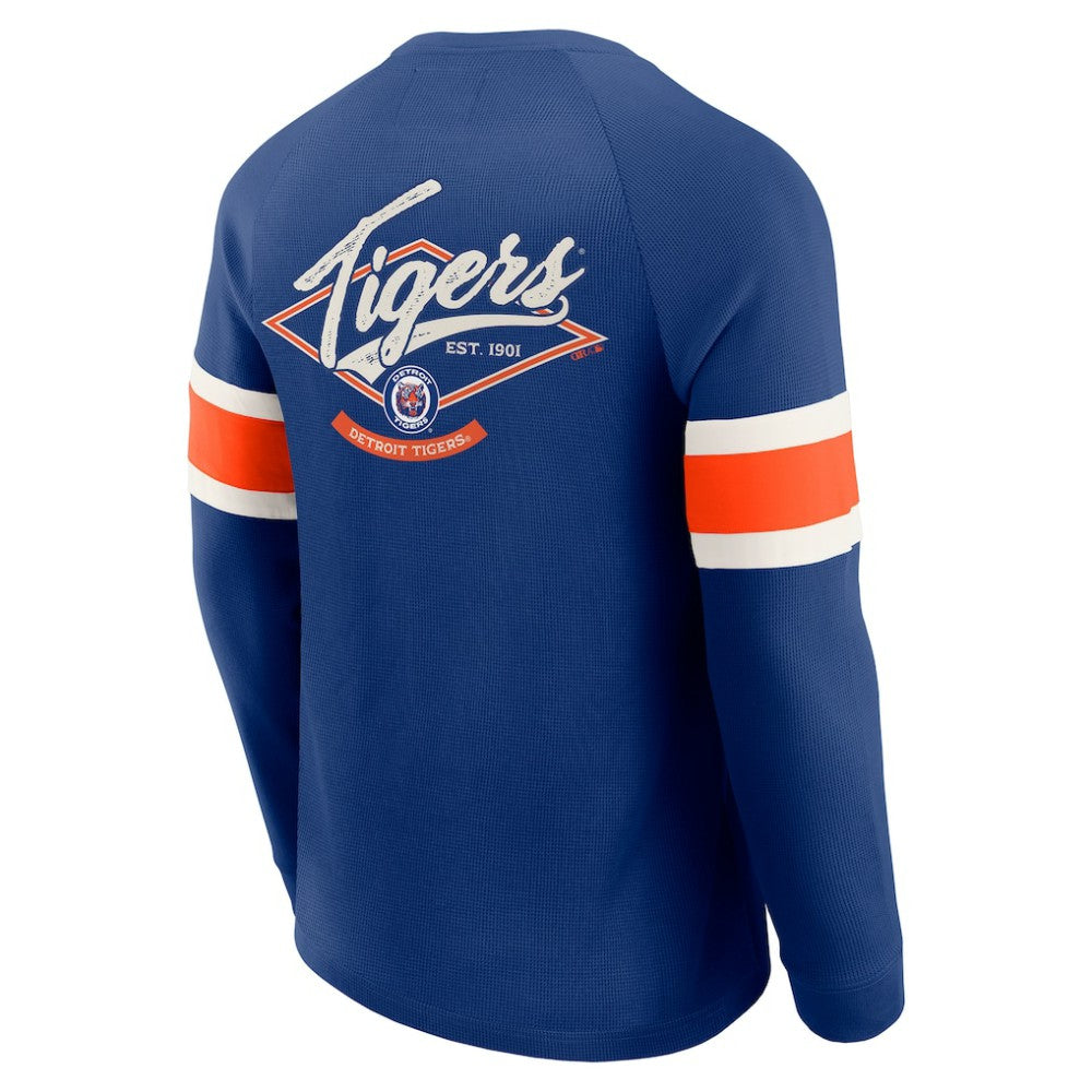 MLB Detroit Tigers Darius Rucker Collection by Fanatics Waffle-Knit Raglan Long Sleeve Henley T-Shirt