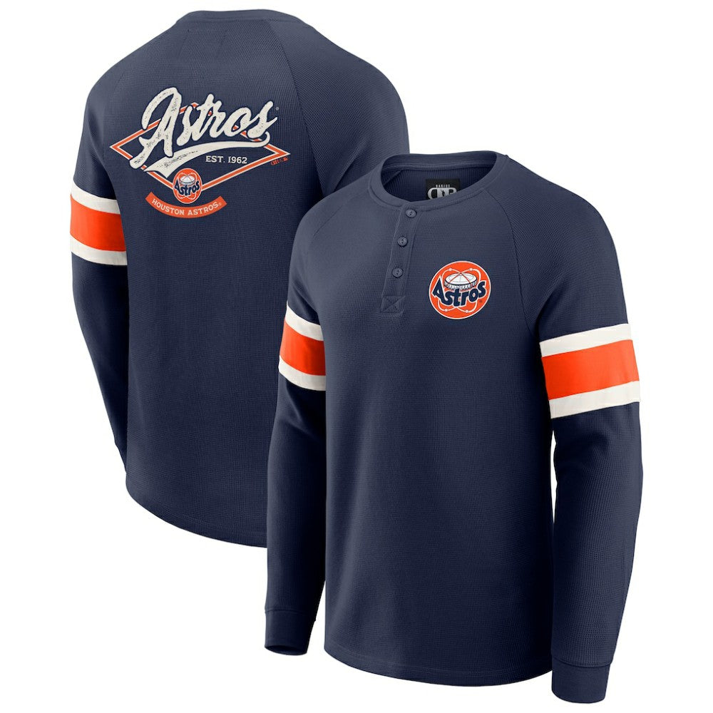 MLB Houston Astros Darius Rucker Collection by Fanatics Waffle-Knit Raglan Long Sleeve Henley T-Shirt
