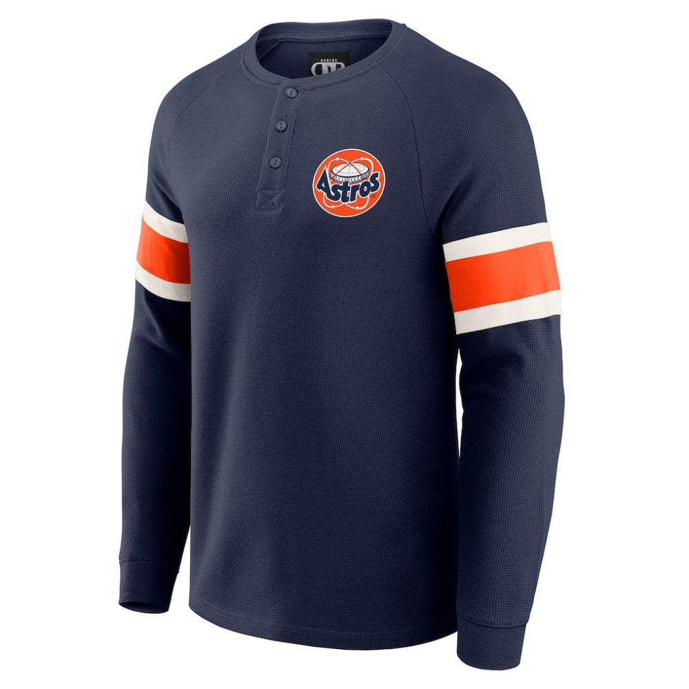 MLB Houston Astros Darius Rucker Collection by Fanatics Waffle-Knit Raglan Long Sleeve Henley T-Shirt