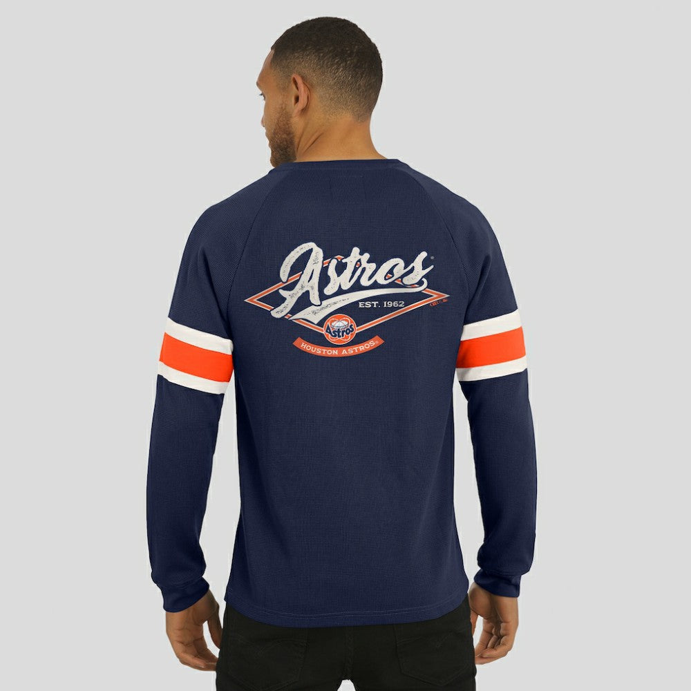 MLB Houston Astros Darius Rucker Collection by Fanatics Waffle-Knit Raglan Long Sleeve Henley T-Shirt