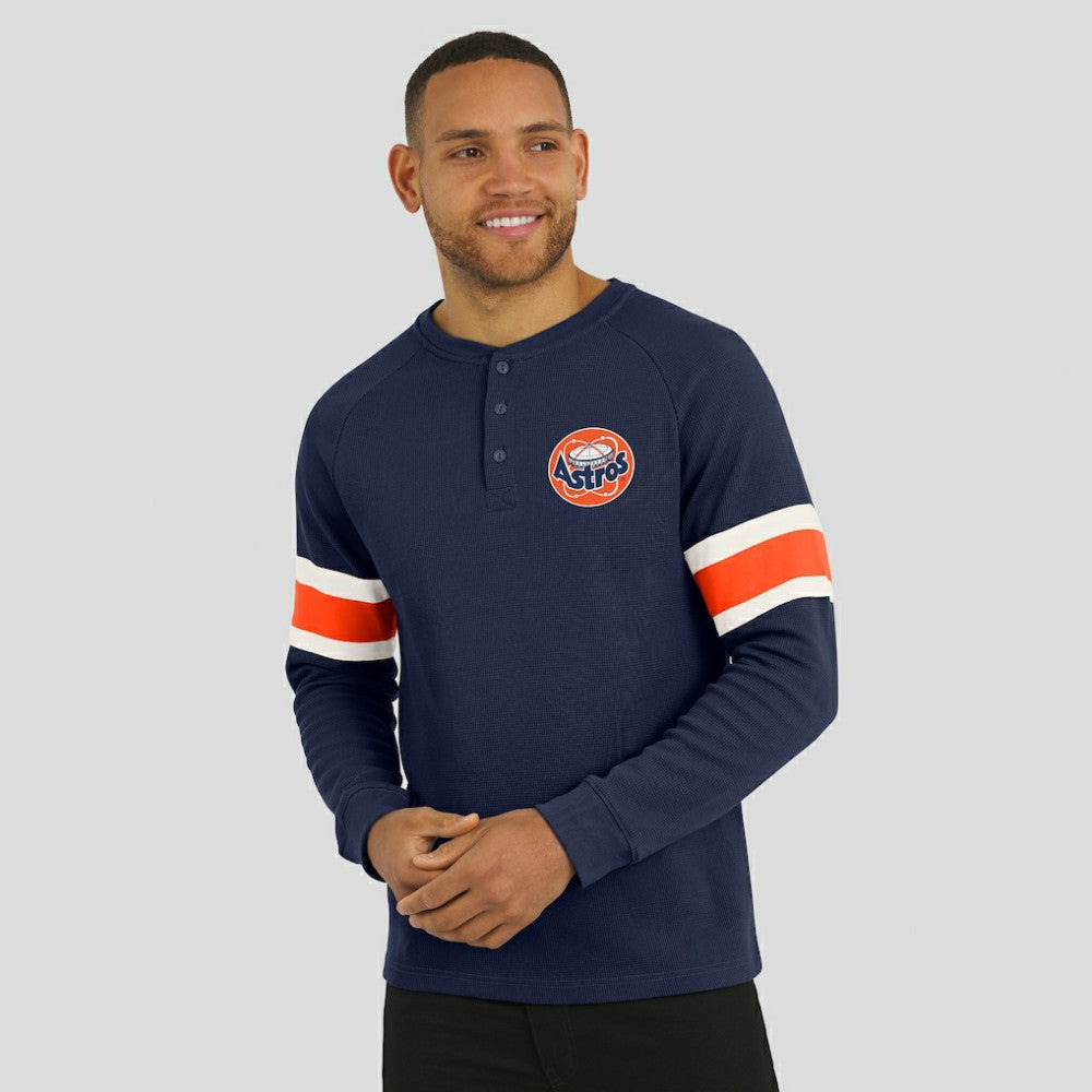 MLB Houston Astros Darius Rucker Collection by Fanatics Waffle-Knit Raglan Long Sleeve Henley T-Shirt