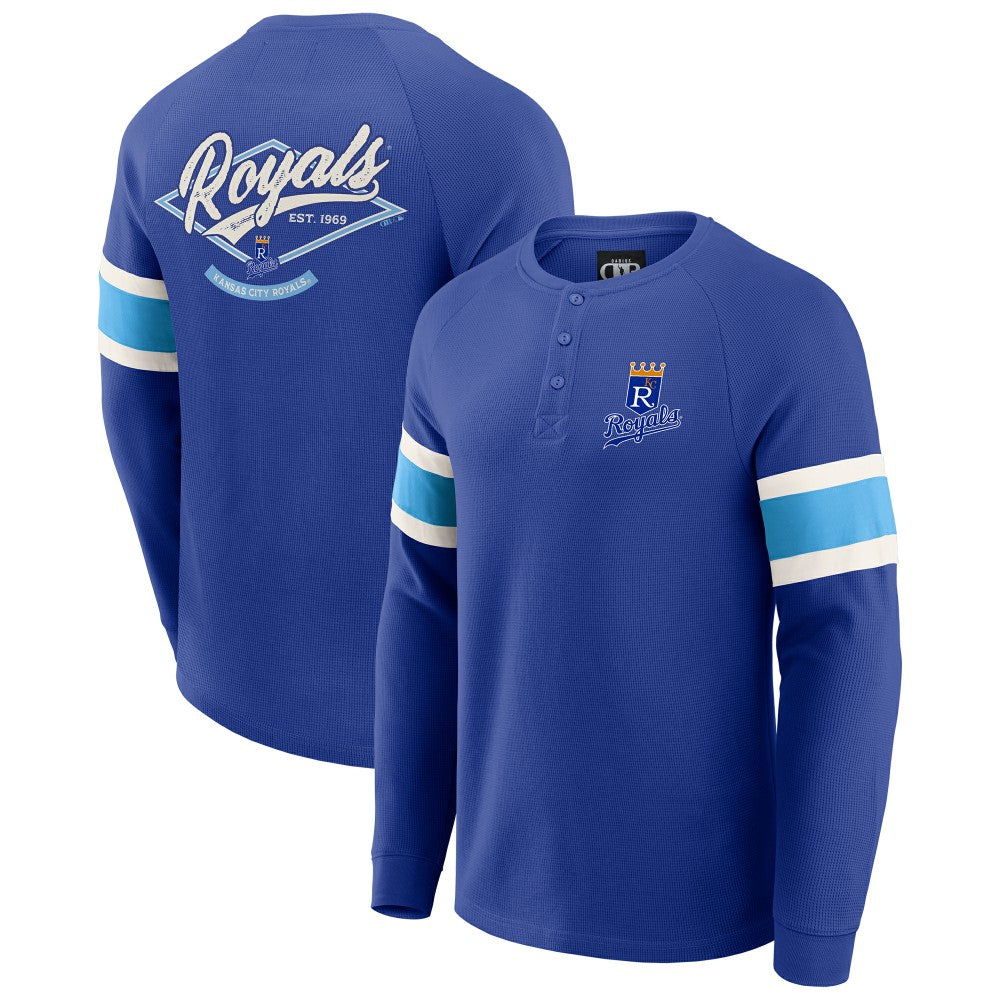 MLB Kansas City Royals Darius Rucker Collection by Fanatics Waffle-Knit Raglan Long Sleeve Henley T-Shirt