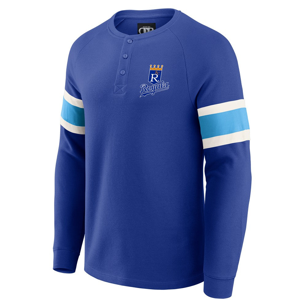 MLB Kansas City Royals Darius Rucker Collection by Fanatics Waffle-Knit Raglan Long Sleeve Henley T-Shirt