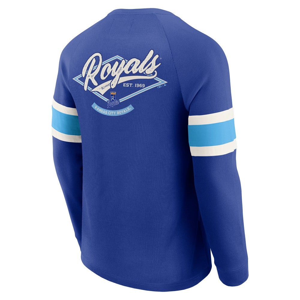 MLB Kansas City Royals Darius Rucker Collection by Fanatics Waffle-Knit Raglan Long Sleeve Henley T-Shirt