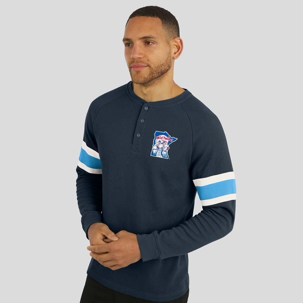 MLB Minnesota Twins Darius Rucker Collection by Fanatics Waffle-Knit Raglan Long Sleeve Henley T-Shirt