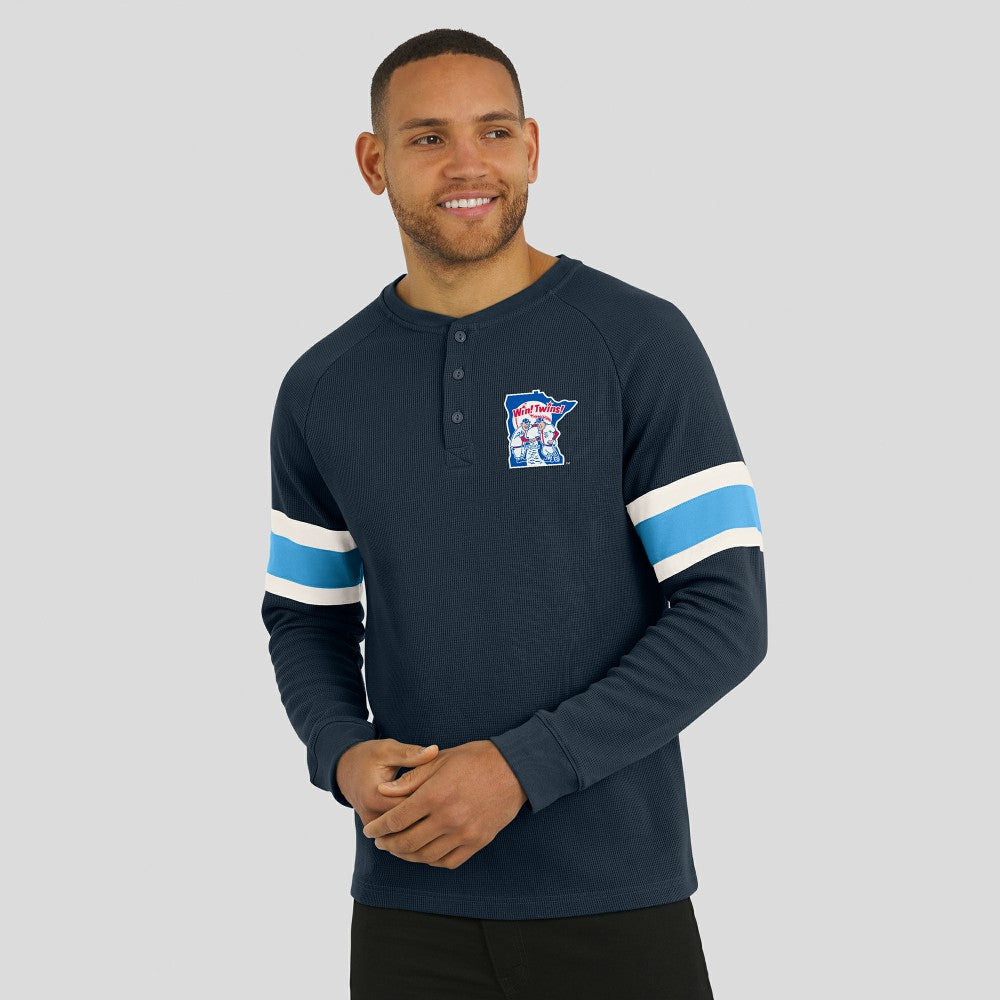 MLB Minnesota Twins Darius Rucker Collection by Fanatics Waffle-Knit Raglan Long Sleeve Henley T-Shirt