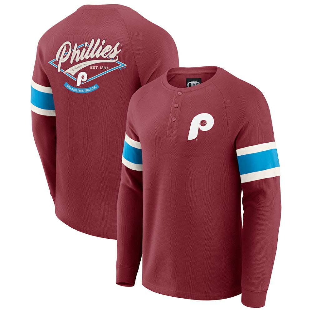 MLB Philadelphia Phillies Darius Rucker Collection by Fanatics Waffle-Knit Raglan Long Sleeve Henley T-Shirt
