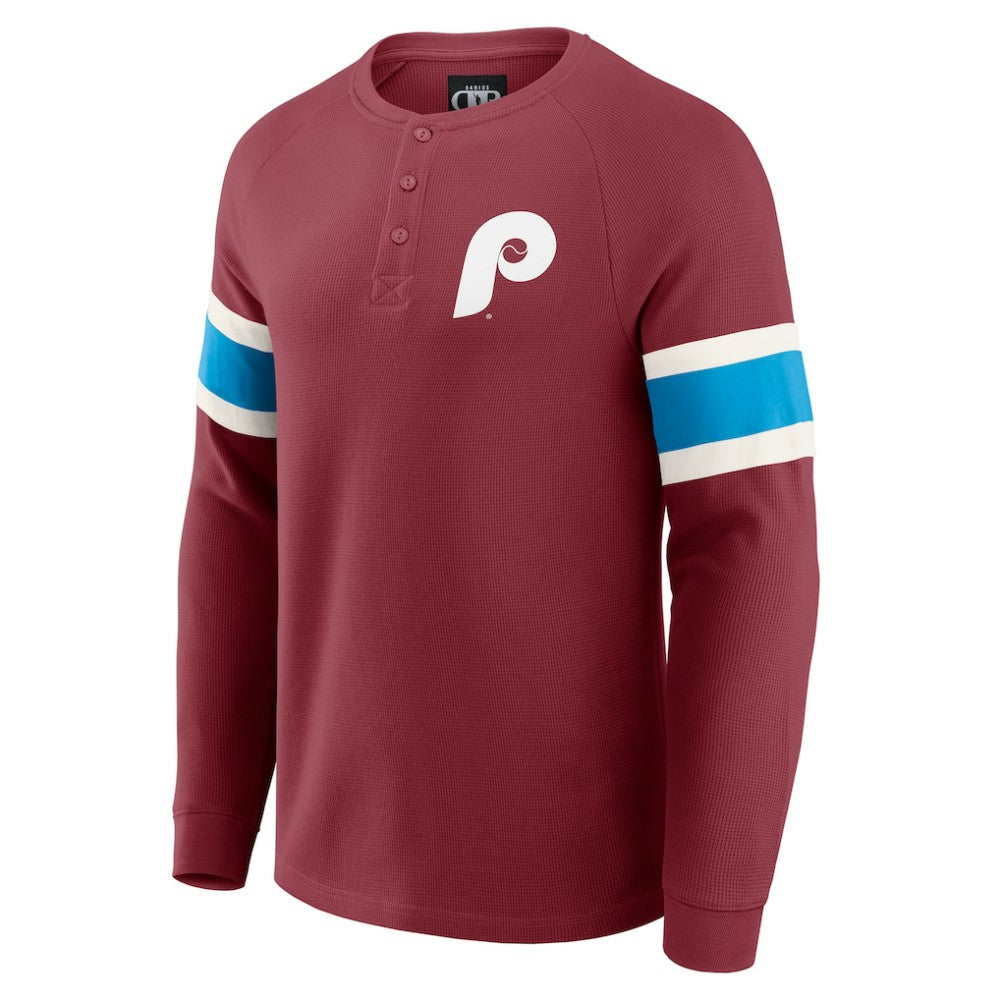MLB Philadelphia Phillies Darius Rucker Collection by Fanatics Waffle-Knit Raglan Long Sleeve Henley T-Shirt