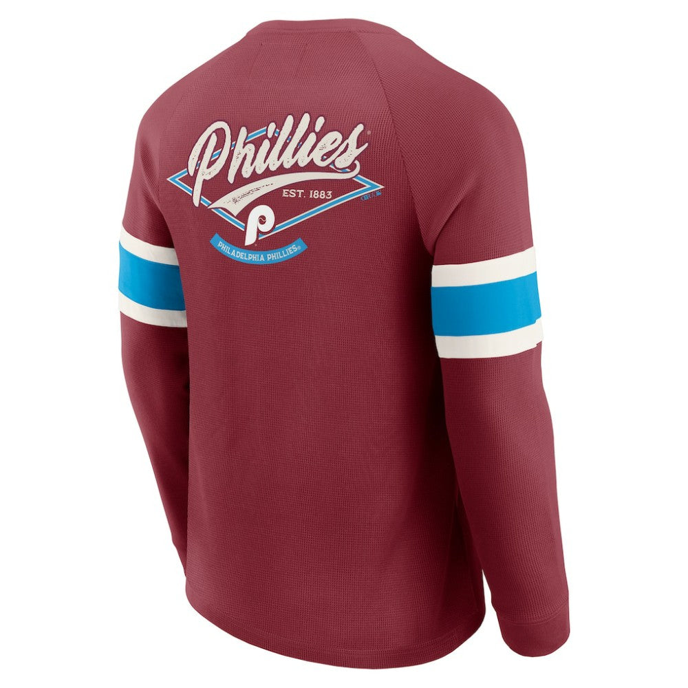 MLB Philadelphia Phillies Darius Rucker Collection by Fanatics Waffle-Knit Raglan Long Sleeve Henley T-Shirt