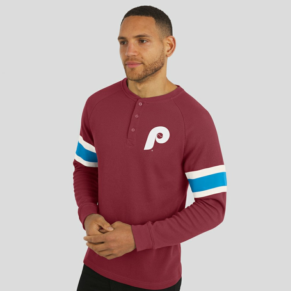 MLB Philadelphia Phillies Darius Rucker Collection by Fanatics Waffle-Knit Raglan Long Sleeve Henley T-Shirt