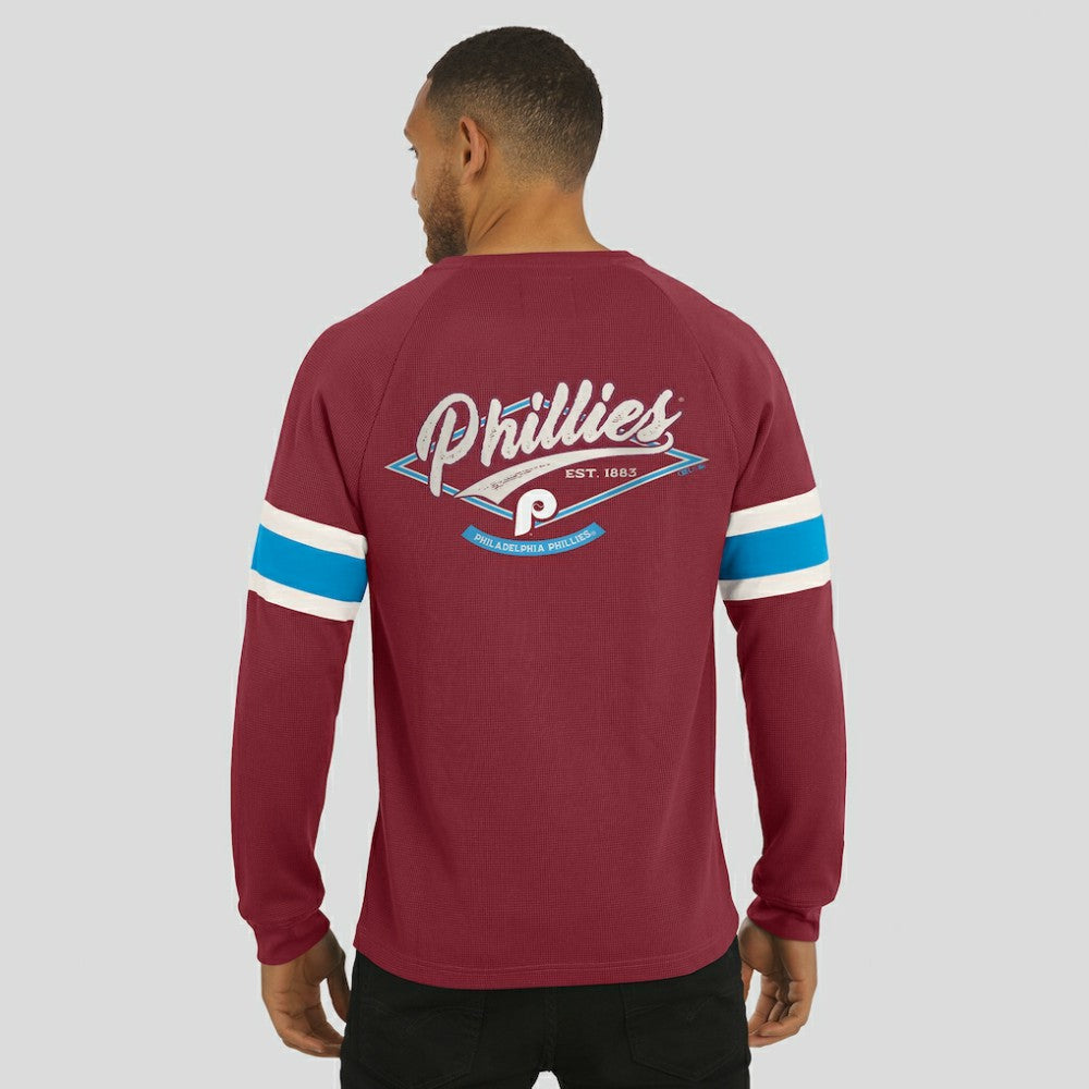 MLB Philadelphia Phillies Darius Rucker Collection by Fanatics Waffle-Knit Raglan Long Sleeve Henley T-Shirt