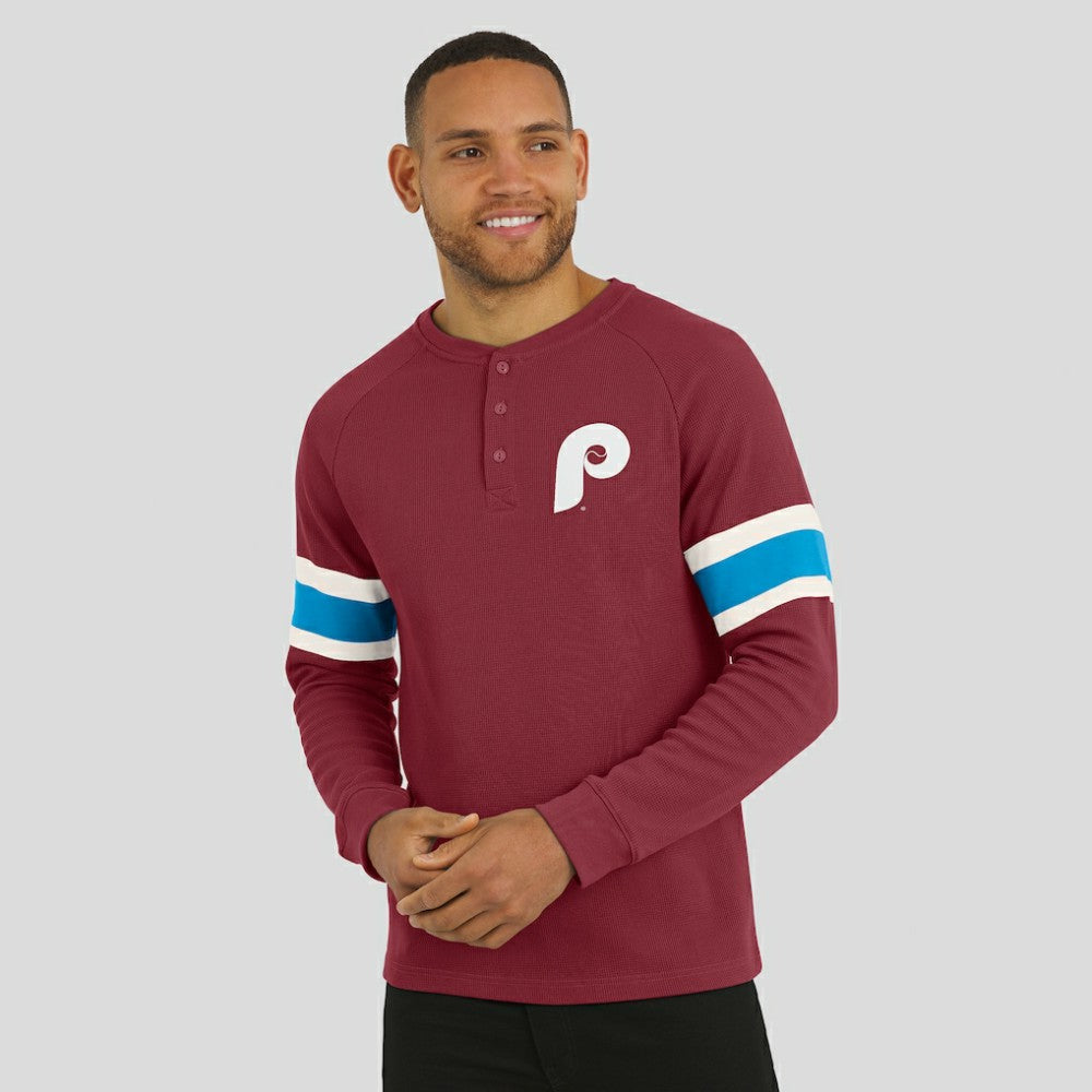 MLB Philadelphia Phillies Darius Rucker Collection by Fanatics Waffle-Knit Raglan Long Sleeve Henley T-Shirt