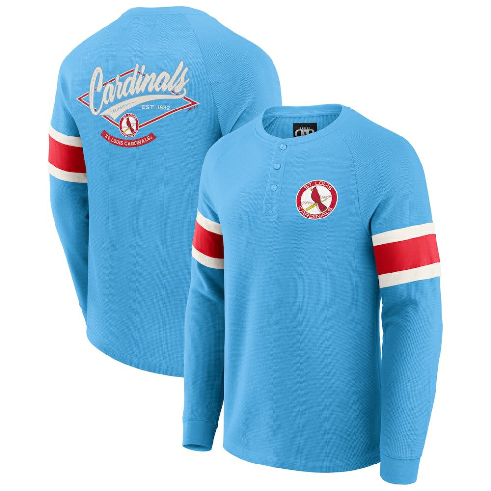 MLB St. Louis Cardinals Darius Rucker Collection by Fanatics Waffle-Knit Raglan Long Sleeve Henley T-Shirt