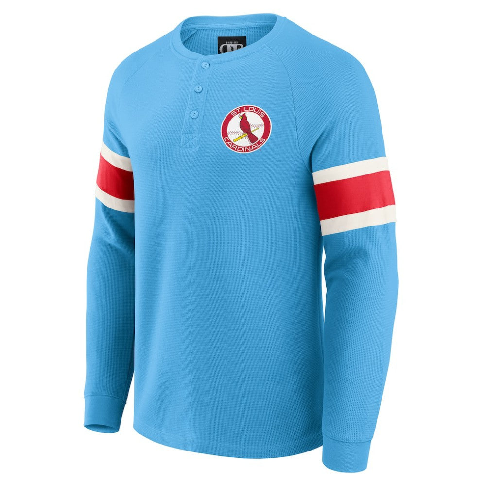MLB St. Louis Cardinals Darius Rucker Collection by Fanatics Waffle-Knit Raglan Long Sleeve Henley T-Shirt