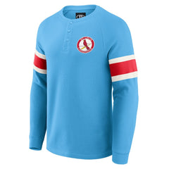 MLB St. Louis Cardinals Darius Rucker Collection by Fanatics Waffle-Knit Raglan Long Sleeve Henley T-Shirt