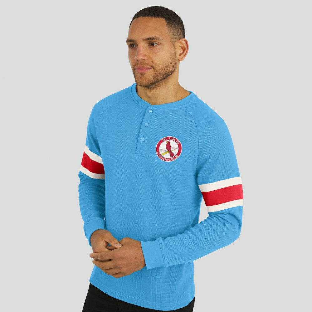 MLB St. Louis Cardinals Darius Rucker Collection by Fanatics Waffle-Knit Raglan Long Sleeve Henley T-Shirt