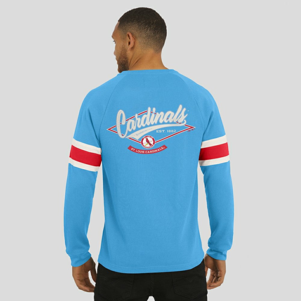 MLB St. Louis Cardinals Darius Rucker Collection by Fanatics Waffle-Knit Raglan Long Sleeve Henley T-Shirt