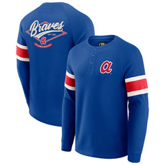 MLB Atlanta Braves Darius Rucker Collection by Fanatics Waffle-Knit Raglan Long Sleeve Henley T-Shirt