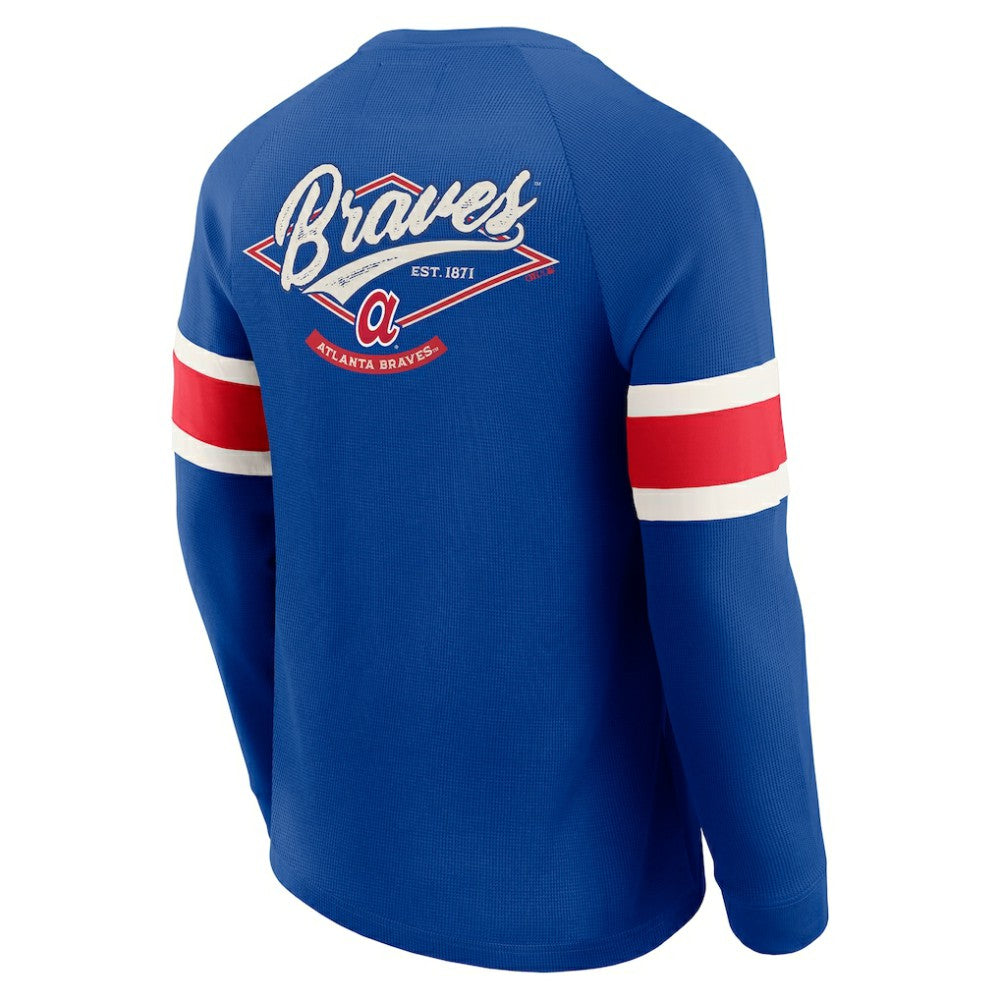 MLB Atlanta Braves Darius Rucker Collection by Fanatics Waffle-Knit Raglan Long Sleeve Henley T-Shirt