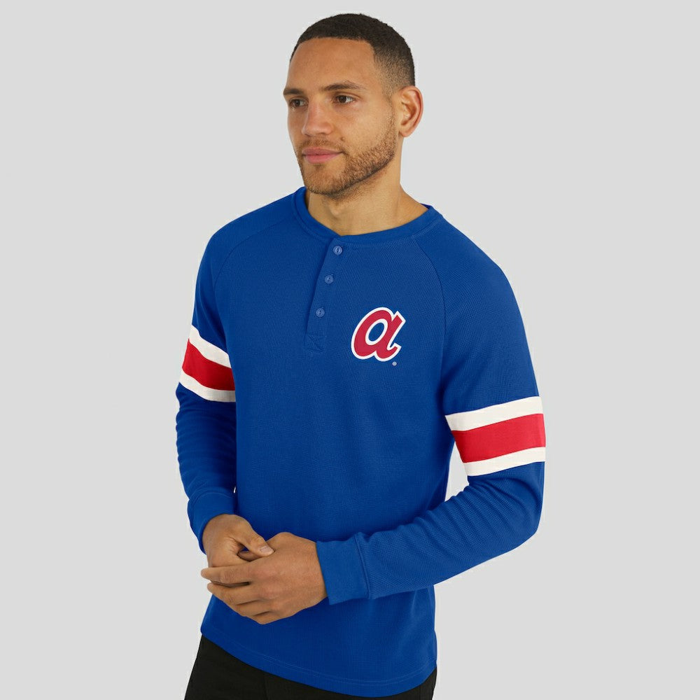 MLB Atlanta Braves Darius Rucker Collection by Fanatics Waffle-Knit Raglan Long Sleeve Henley T-Shirt