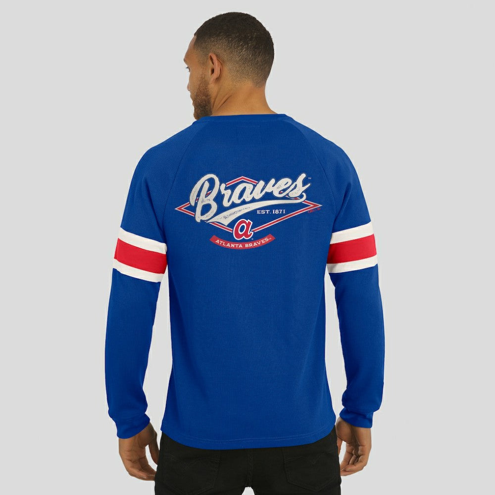 MLB Atlanta Braves Darius Rucker Collection by Fanatics Waffle-Knit Raglan Long Sleeve Henley T-Shirt