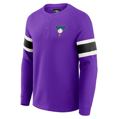 MLB Arizona Diamondbacks Darius Rucker Collection by Fanatics Waffle-Knit Raglan Long Sleeve Henley T-Shirt