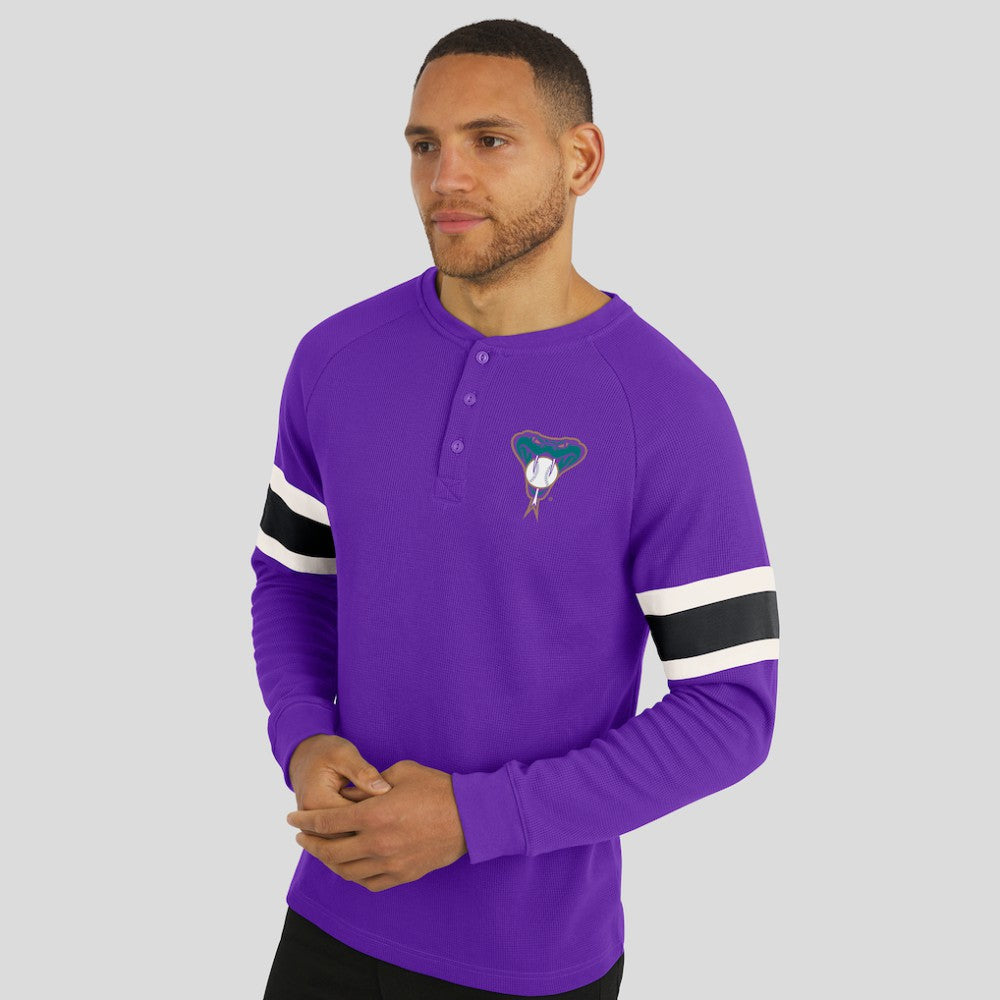 MLB Arizona Diamondbacks Darius Rucker Collection by Fanatics Waffle-Knit Raglan Long Sleeve Henley T-Shirt