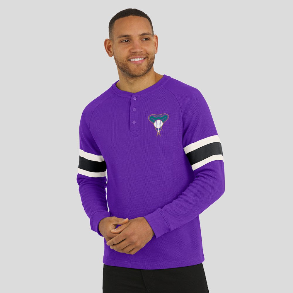 MLB Arizona Diamondbacks Darius Rucker Collection by Fanatics Waffle-Knit Raglan Long Sleeve Henley T-Shirt