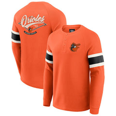 MLB Baltimore Orioles Darius Rucker Collection by Fanatics Waffle-Knit Raglan Long Sleeve Henley T-Shirt