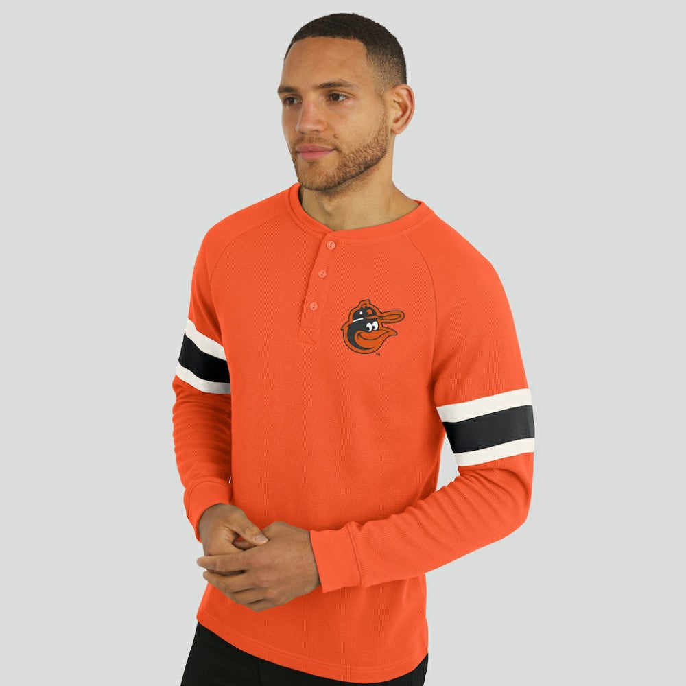 MLB Baltimore Orioles Darius Rucker Collection by Fanatics Waffle-Knit Raglan Long Sleeve Henley T-Shirt