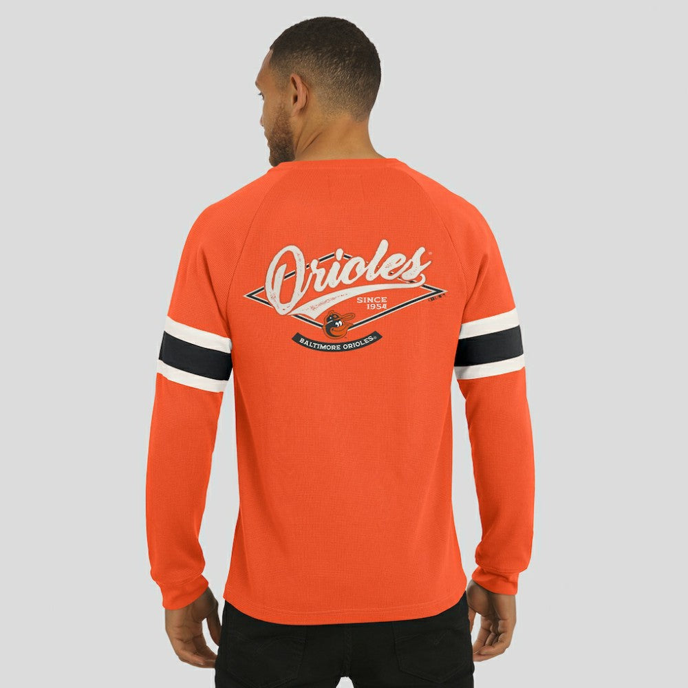 MLB Baltimore Orioles Darius Rucker Collection by Fanatics Waffle-Knit Raglan Long Sleeve Henley T-Shirt