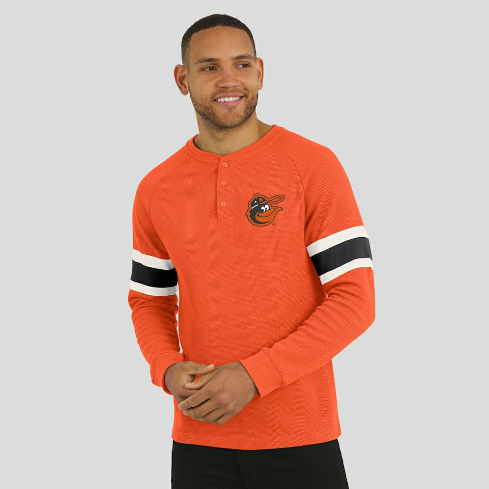 MLB Baltimore Orioles Darius Rucker Collection by Fanatics Waffle-Knit Raglan Long Sleeve Henley T-Shirt