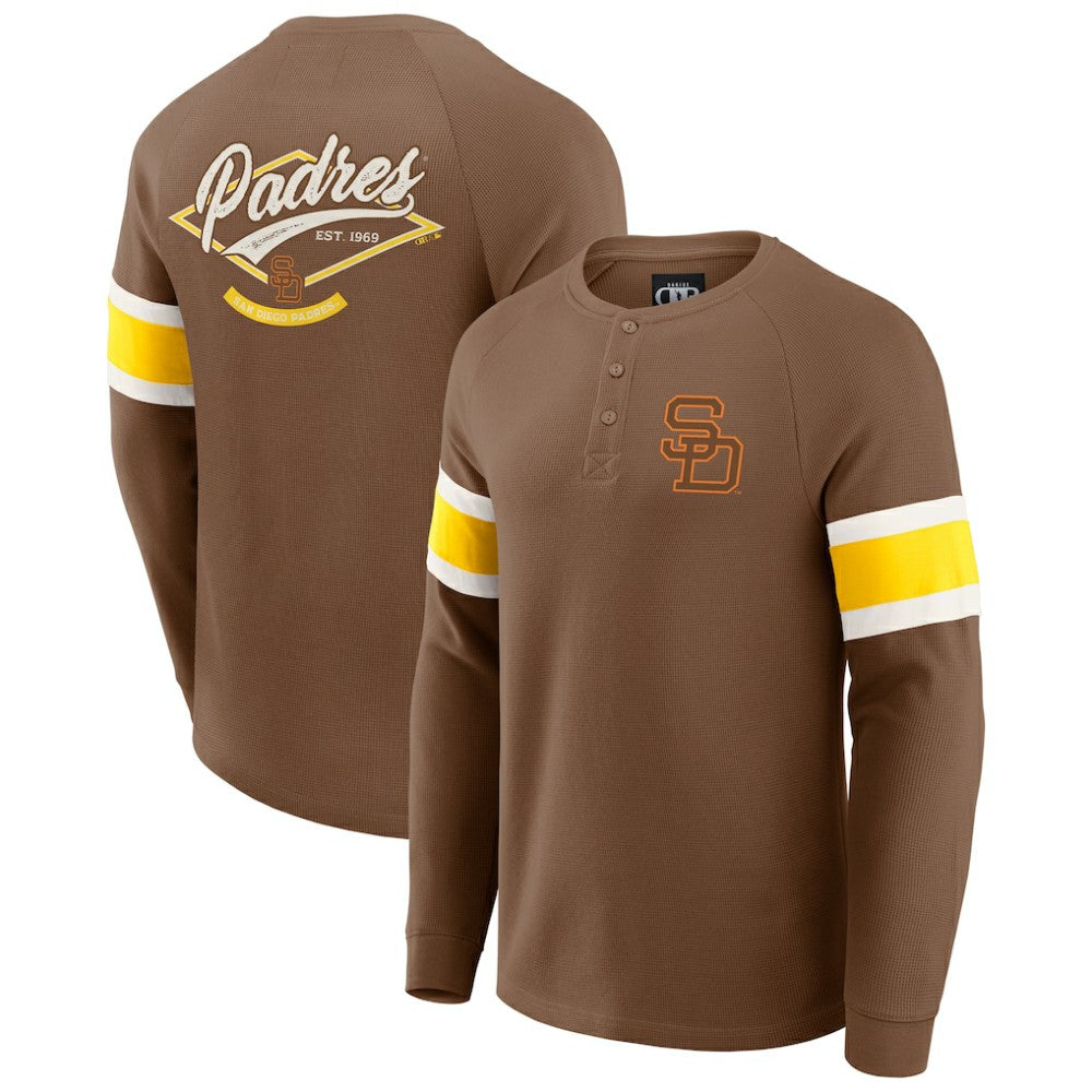 MLB San Diego Padres Darius Rucker Collection by Fanatics Waffle-Knit Raglan Long Sleeve Henley T-Shirt