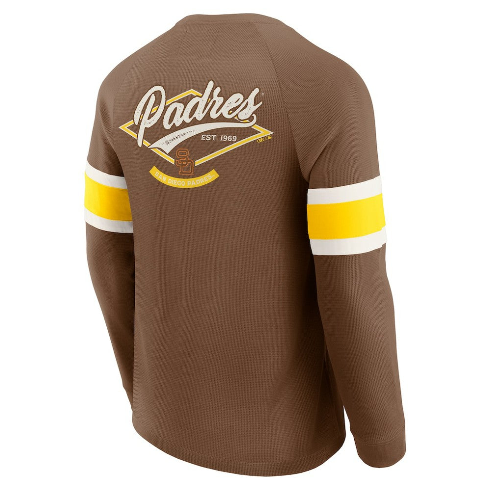 MLB San Diego Padres Darius Rucker Collection by Fanatics Waffle-Knit Raglan Long Sleeve Henley T-Shirt