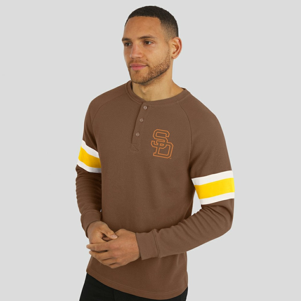 MLB San Diego Padres Darius Rucker Collection by Fanatics Waffle-Knit Raglan Long Sleeve Henley T-Shirt