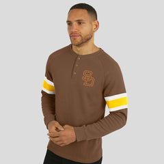 MLB San Diego Padres Darius Rucker Collection by Fanatics Waffle-Knit Raglan Long Sleeve Henley T-Shirt