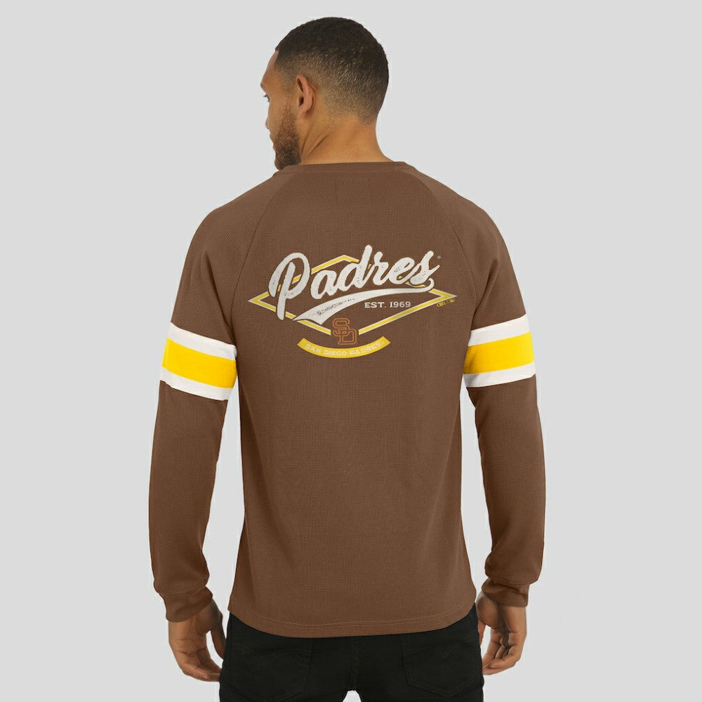 MLB San Diego Padres Darius Rucker Collection by Fanatics Waffle-Knit Raglan Long Sleeve Henley T-Shirt